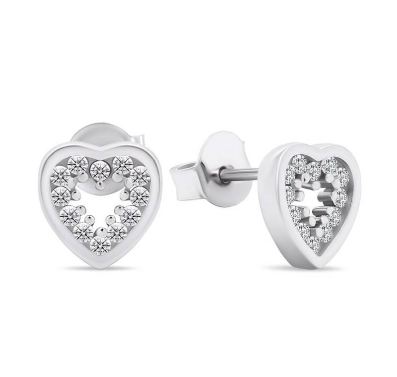 Brilio Silver Ohrring-Set Charming silver earrings with zircons Hearts EA573W von Brilio Silver