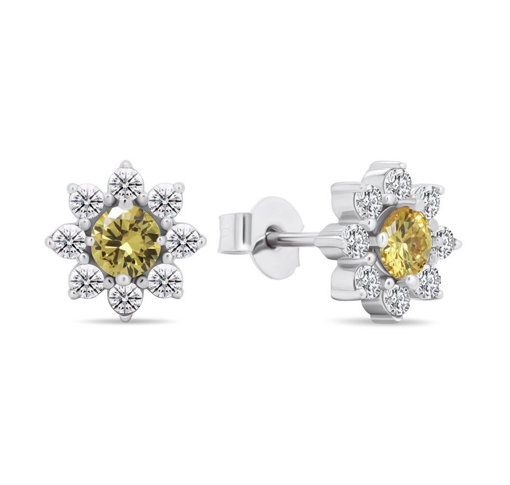 Brilio Silver Ohrring-Set Decent silver earrings with cubic zirconia Flowers EA577WYL von Brilio Silver