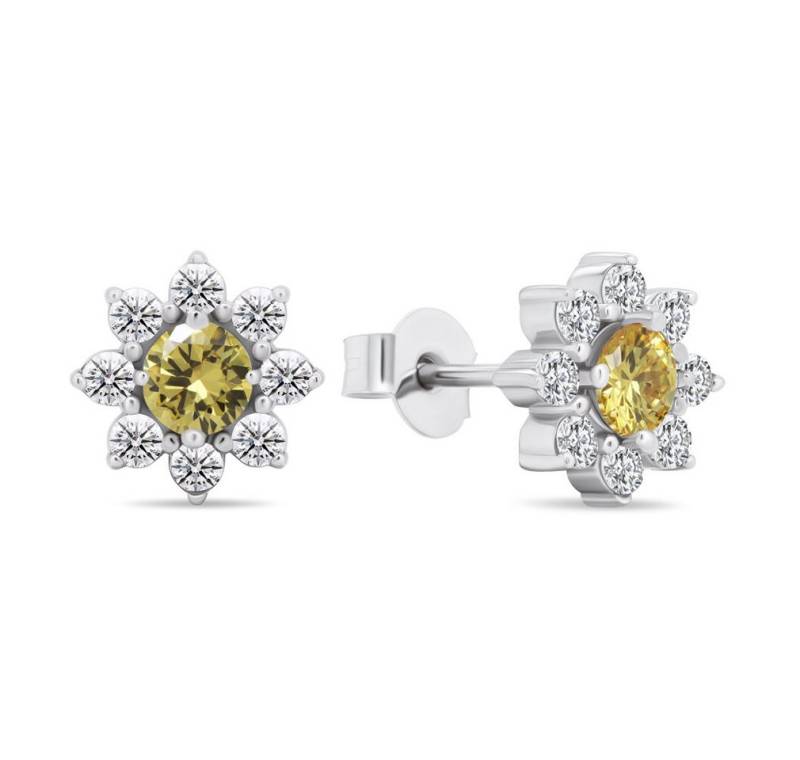 Brilio Silver Ohrring-Set Decent silver earrings with cubic zirconia Flowers EA577WYL von Brilio Silver