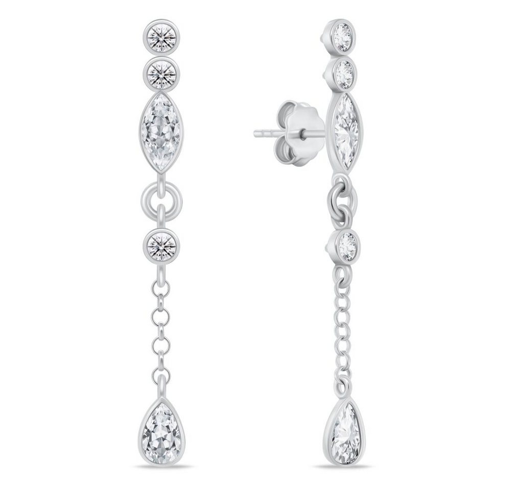 Brilio Silver Ohrring-Set Dezente Silberohrringe mit Zirkonen EA847W von Brilio Silver