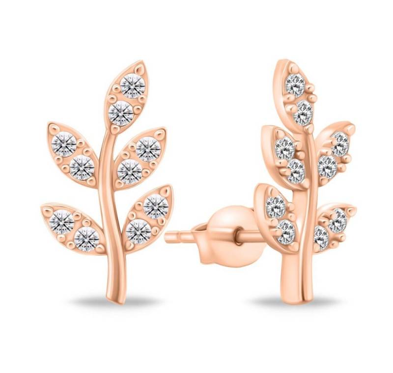 Brilio Silver Ohrring-Set Dezente lange Ohrringe aus Roségold mit Zirkonen EA857R von Brilio Silver