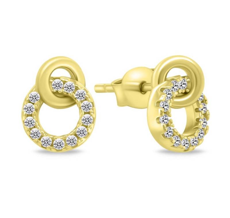 Brilio Silver Ohrring-Set Dezente vergoldete Ohrringe mit Zirkonen EA779Y von Brilio Silver