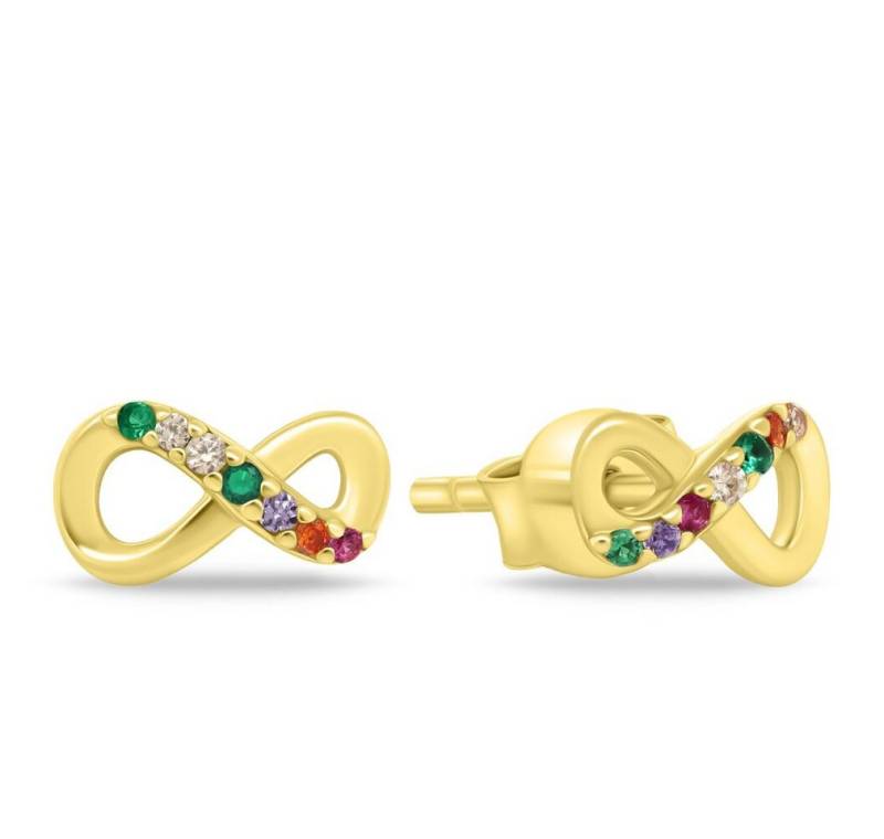 Brilio Silver Ohrring-Set Dezente vergoldete Unendlichkeits-Ohrringe EA902Y von Brilio Silver