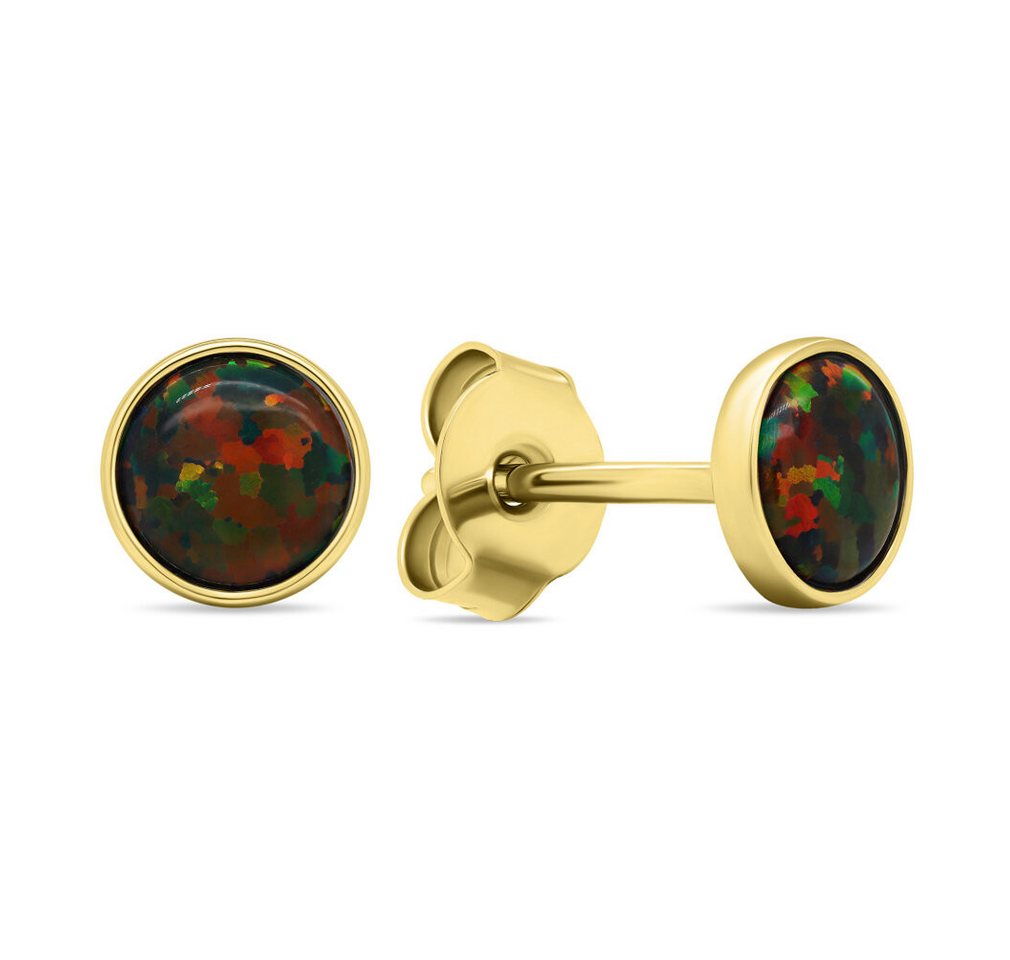 Brilio Silver Ohrring-Set EA579YBC gold-plated stud earrings with synthetic opals von Brilio Silver