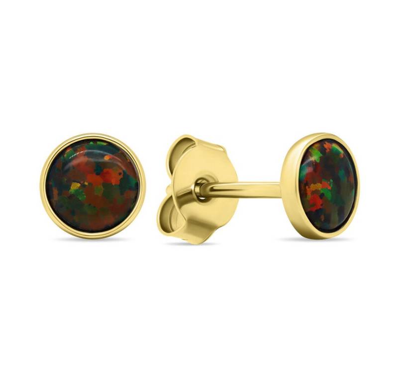 Brilio Silver Ohrring-Set EA579YBC gold-plated stud earrings with synthetic opals von Brilio Silver