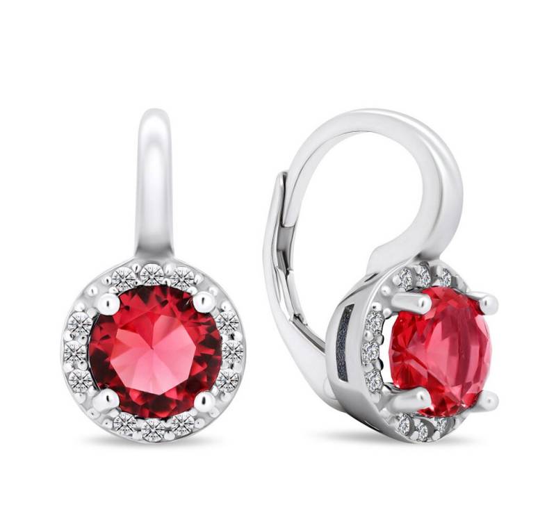 Brilio Silver Ohrring-Set Einzigartige Silberohrringe mit roten Zirkonen EA431WR von Brilio Silver