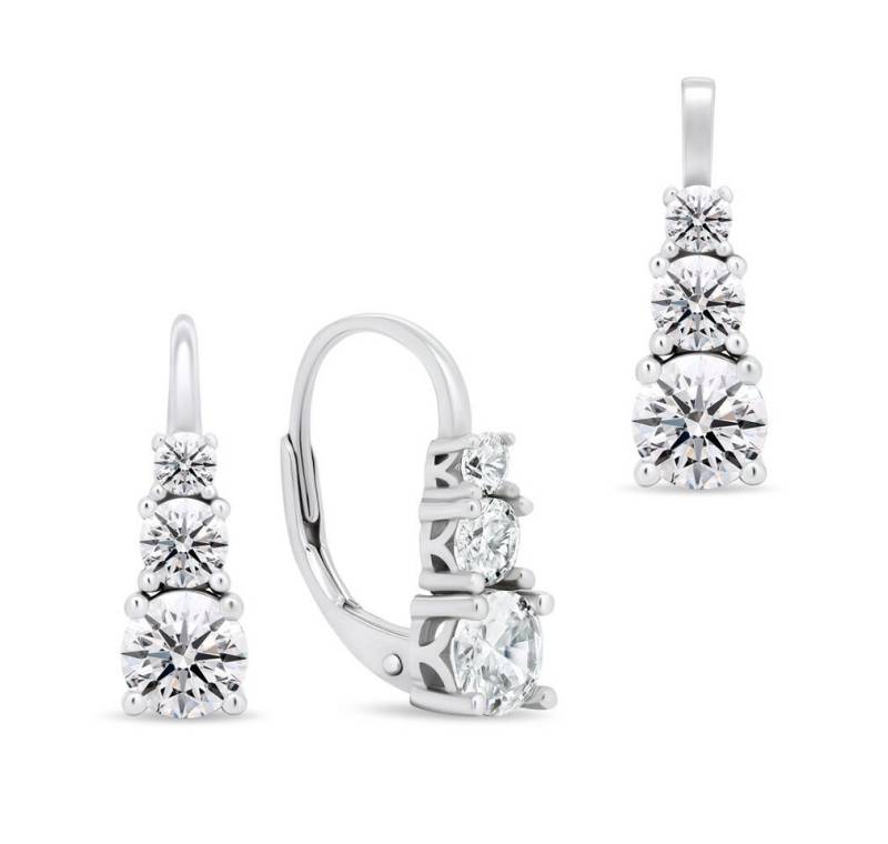 Brilio Silver Ohrring-Set Elegant silver jewelry set with zircons SET221W (earrings, pendant) von Brilio Silver