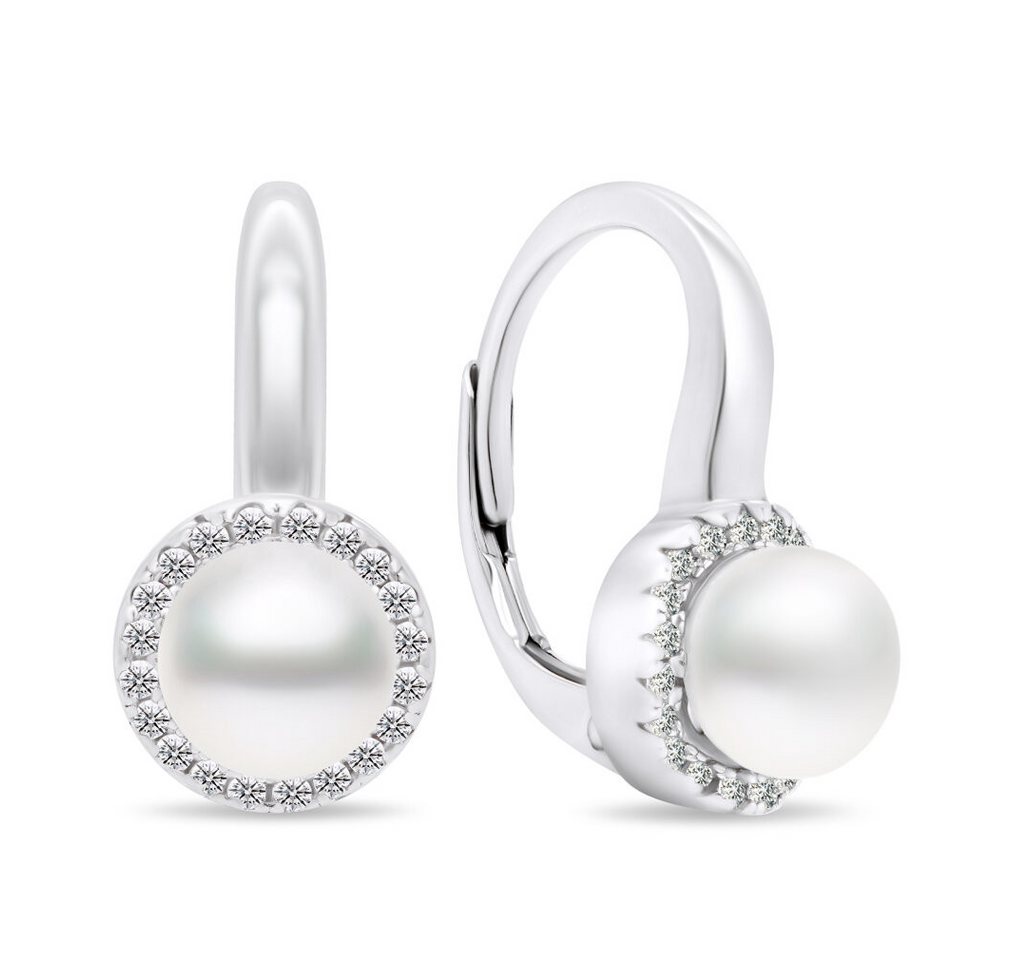 Brilio Silver Ohrring-Set Elegante Silberohrringe mit Perlen und Zirkonen EA419W von Brilio Silver