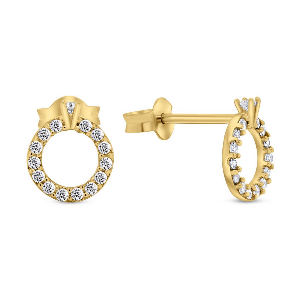 Brilio Silver Ohrring-Set Glittering gold-plated earrings Ring EA357Y von Brilio Silver