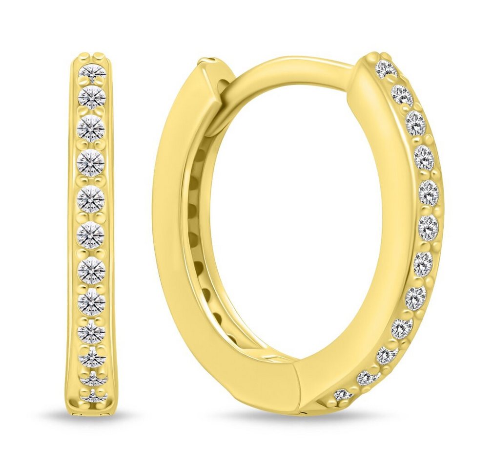 Brilio Silver Ohrring-Set Glittering gold-plated earrings rings EA159Y - Diameter: 2.2 cm von Brilio Silver