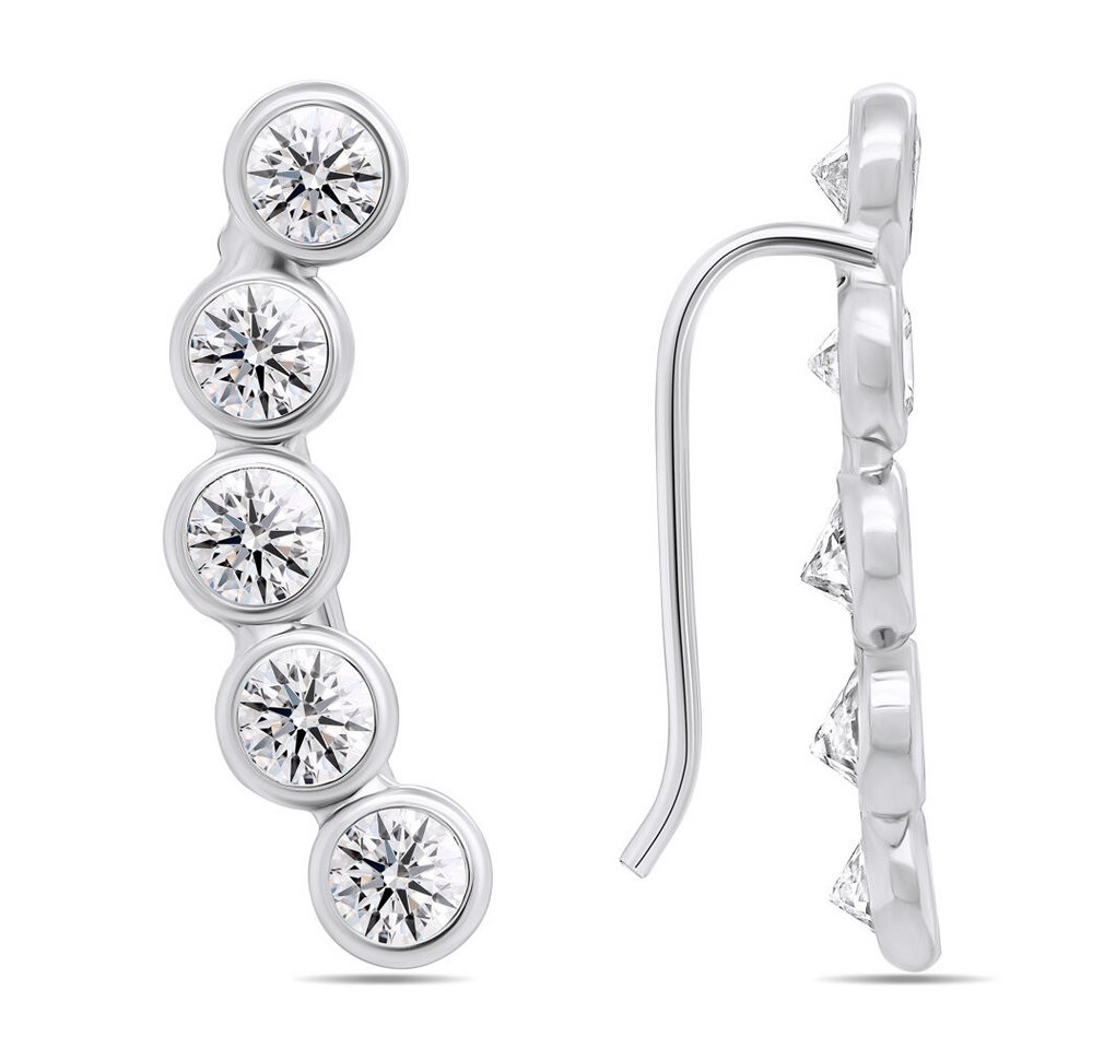 Brilio Silver Ohrring-Set Glittering longitudinal silver earrings EA221W von Brilio Silver