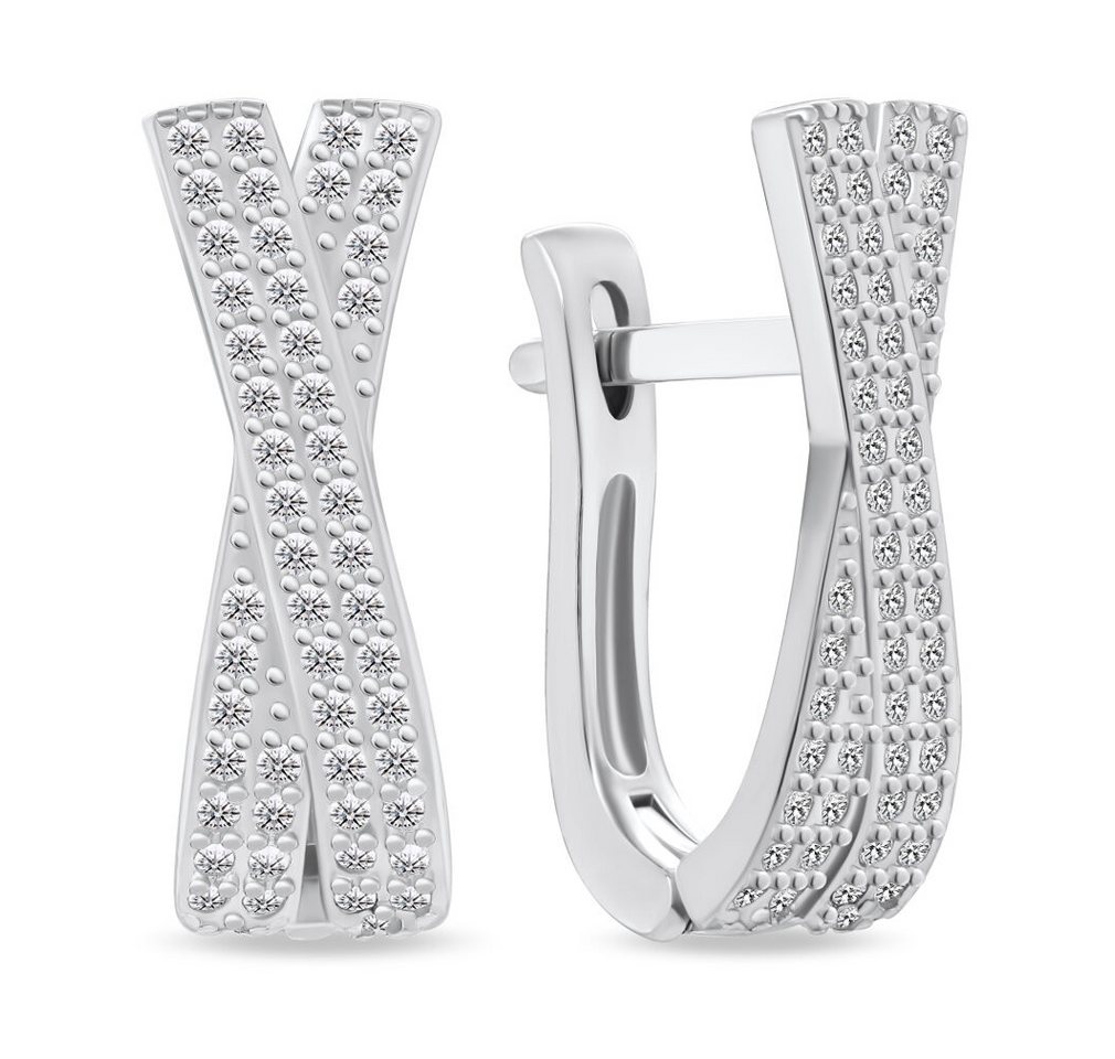 Brilio Silver Ohrring-Set Glittering silver earrings PE066 von Brilio Silver