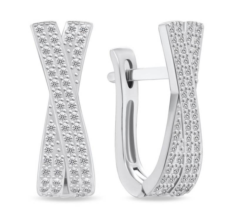 Brilio Silver Ohrring-Set Glittering silver earrings PE066 von Brilio Silver