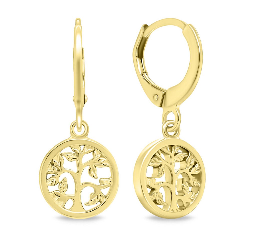 Brilio Silver Ohrring-Set Gold-plated hoop earrings Tree of Life EA648Y von Brilio Silver