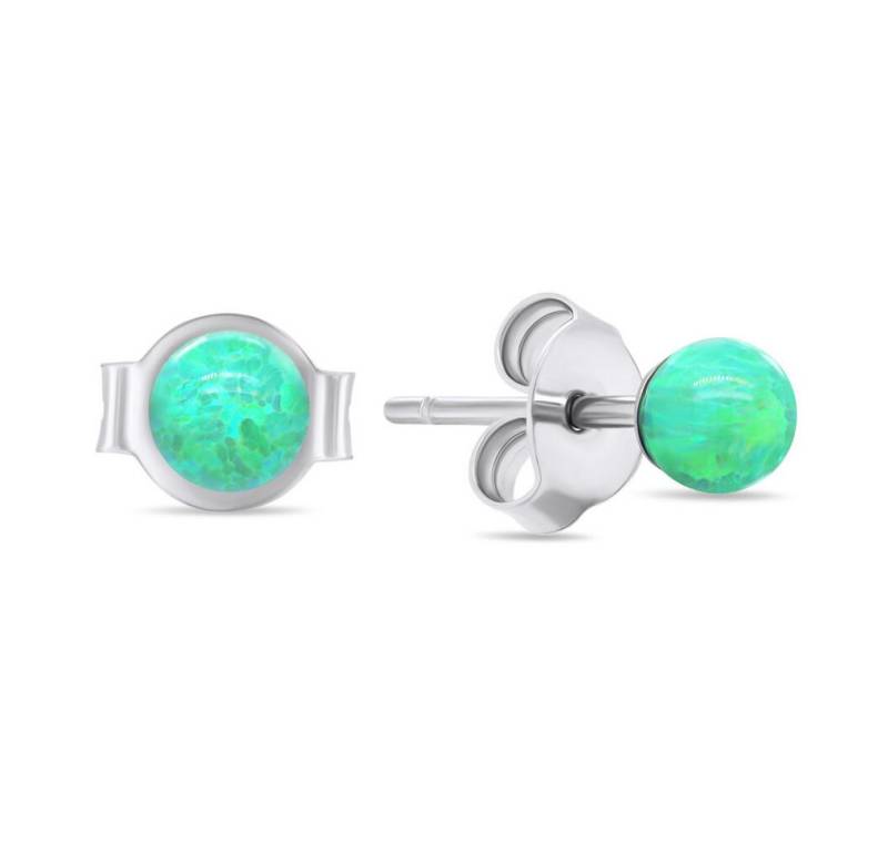 Brilio Silver Ohrring-Set Green silver stud earrings with synthetic opals EA625WG von Brilio Silver