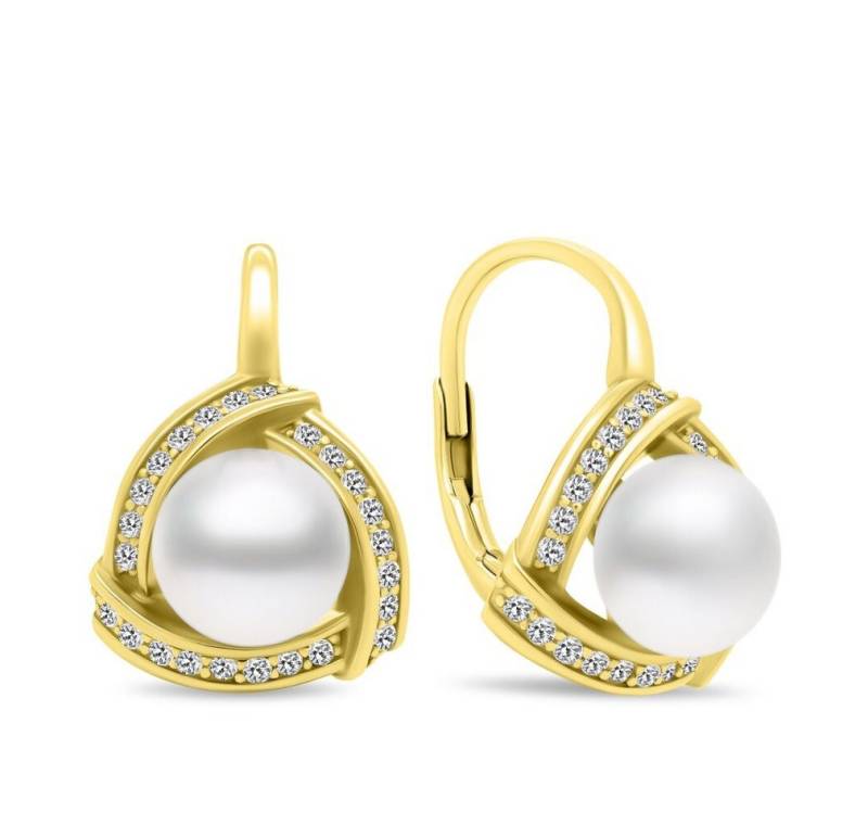 Brilio Silver Ohrring-Set Luxuriöse Perlenohrringe aus vergoldetem Silber EA393Y von Brilio Silver