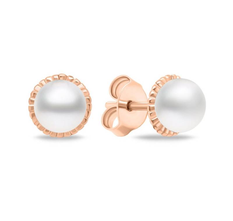Brilio Silver Ohrring-Set Minimalist bronze earrings with genuine pearls EA620R von Brilio Silver