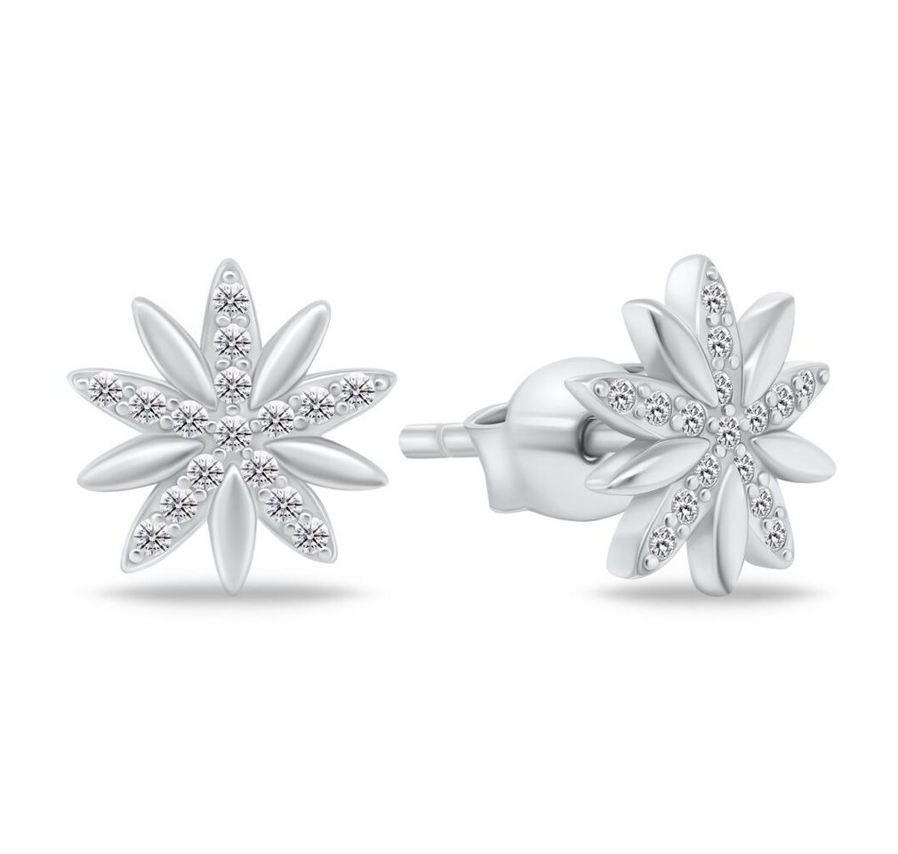 Brilio Silver Ohrring-Set Passende Silberohrringe mit Zirkonblumen EA511W von Brilio Silver