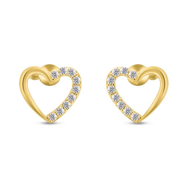 Brilio Silver Ohrring-Set Romantic gold-plated earrings with glittering hearts EA356Y von Brilio Silver