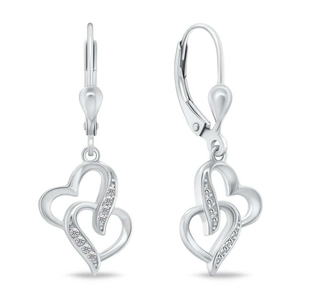 Brilio Silver Ohrring-Set Romantische Silber-Ohrringe Hearts EA467W von Brilio Silver