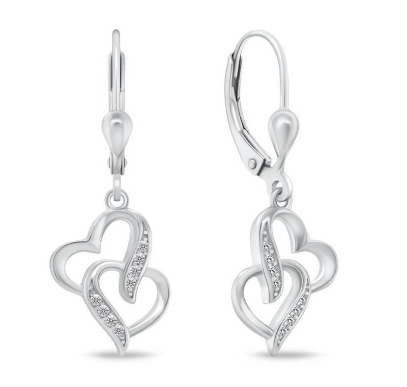 Brilio Silver Ohrring-Set Romantische Silber-Ohrringe Hearts EA467W von Brilio Silver