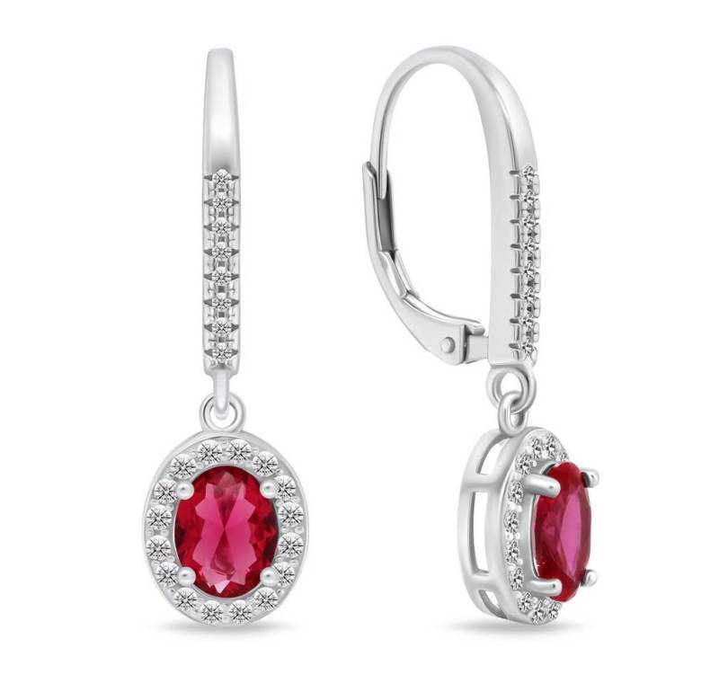 Brilio Silver Ohrring-Set Silberne Ohrringe mit fuchsiafarbenen Zirkonen EA752WR von Brilio Silver
