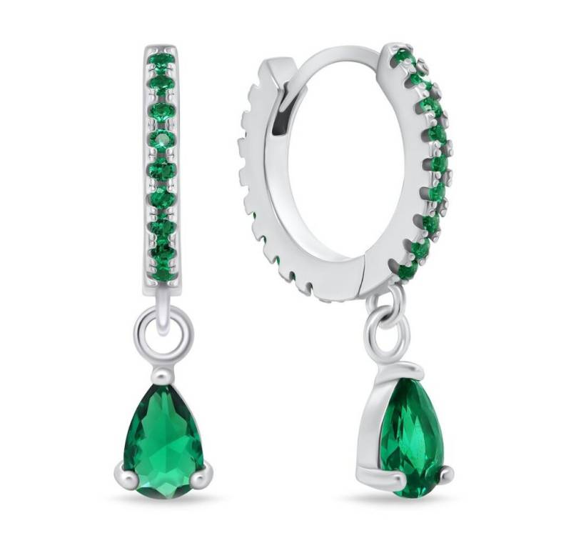 Brilio Silver Ohrring-Set Silberne Ohrringe mit grünen Zirkonen EA757WG von Brilio Silver