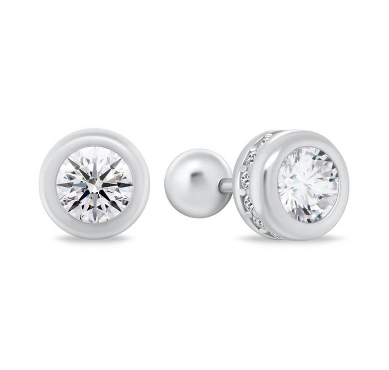 Brilio Silver Ohrring-Set Silver earrings with clear zircons EA17 - Dimension: 0.7 cm von Brilio Silver