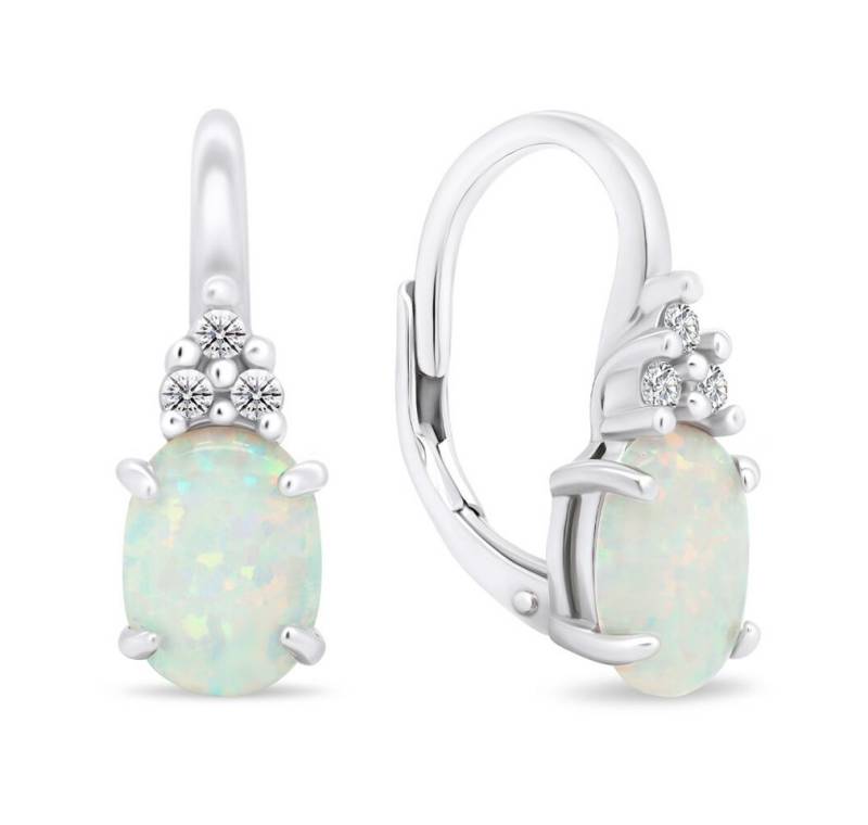 Brilio Silver Ohrring-Set Silver earrings with zircons and synthetic opals EA374W von Brilio Silver