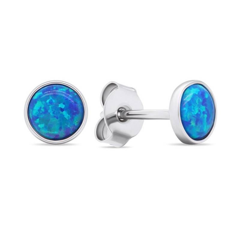 Brilio Silver Ohrring-Set Silver stud earrings with blue synthetic opals EA579WB von Brilio Silver