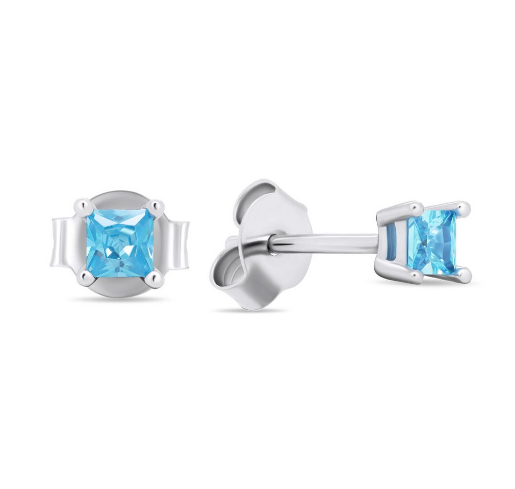 Brilio Silver Ohrring-Set Silver stud earrings with light blue zircons EA592WAQ von Brilio Silver