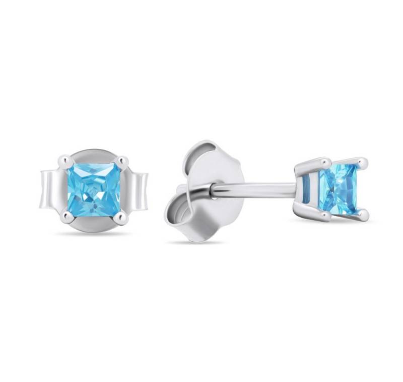 Brilio Silver Ohrring-Set Silver stud earrings with light blue zircons EA592WAQ von Brilio Silver