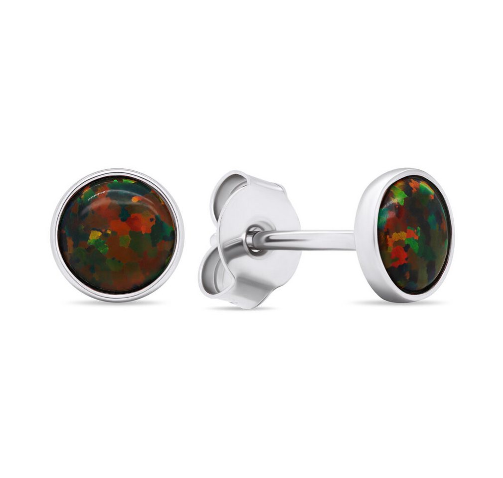 Brilio Silver Ohrring-Set Silver stud earrings with synthetic opals EA579WBC von Brilio Silver
