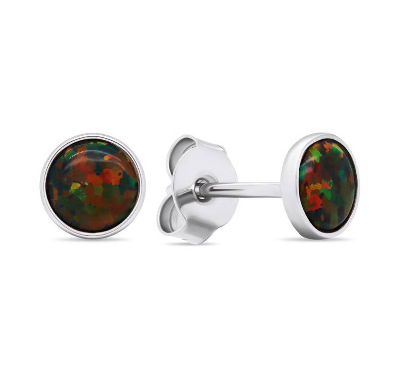 Brilio Silver Ohrring-Set Silver stud earrings with synthetic opals EA579WBC von Brilio Silver