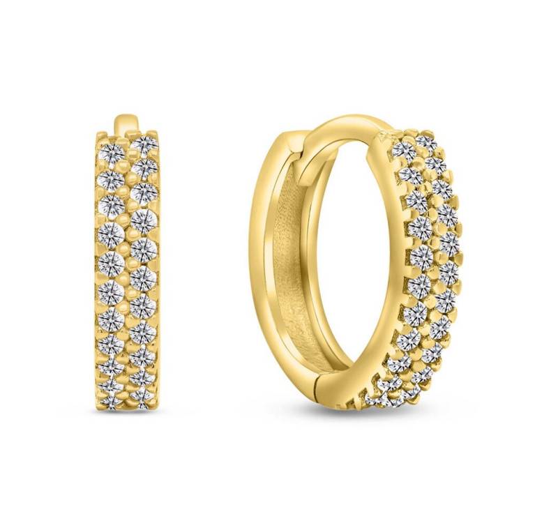Brilio Silver Ohrring-Set Sparkling gold-plated hoop earrings with zircons EA502Y von Brilio Silver