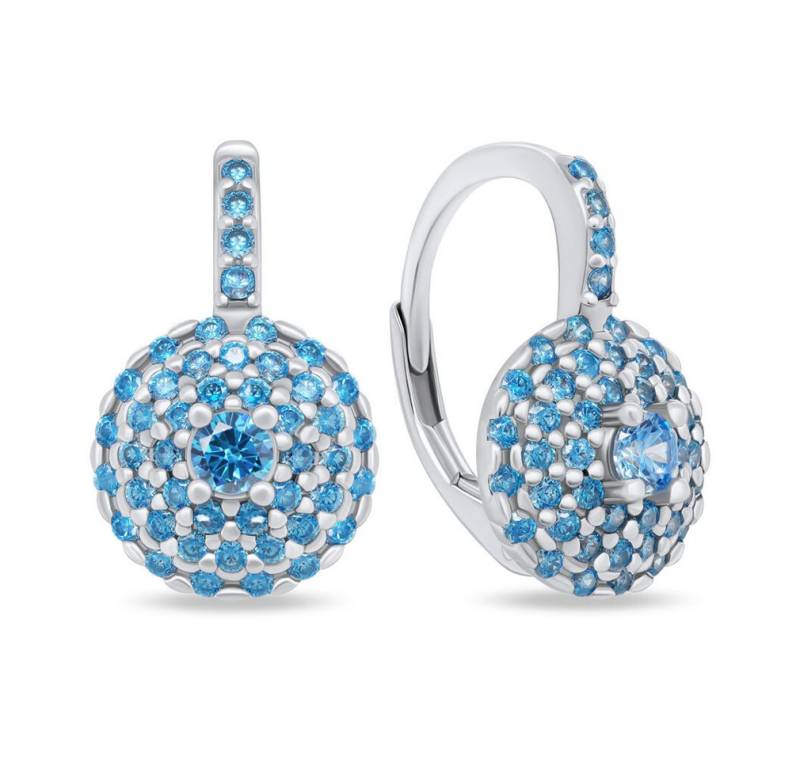 Brilio Silver Ohrring-Set Stunning silver earrings with blue zircons EA14 von Brilio Silver
