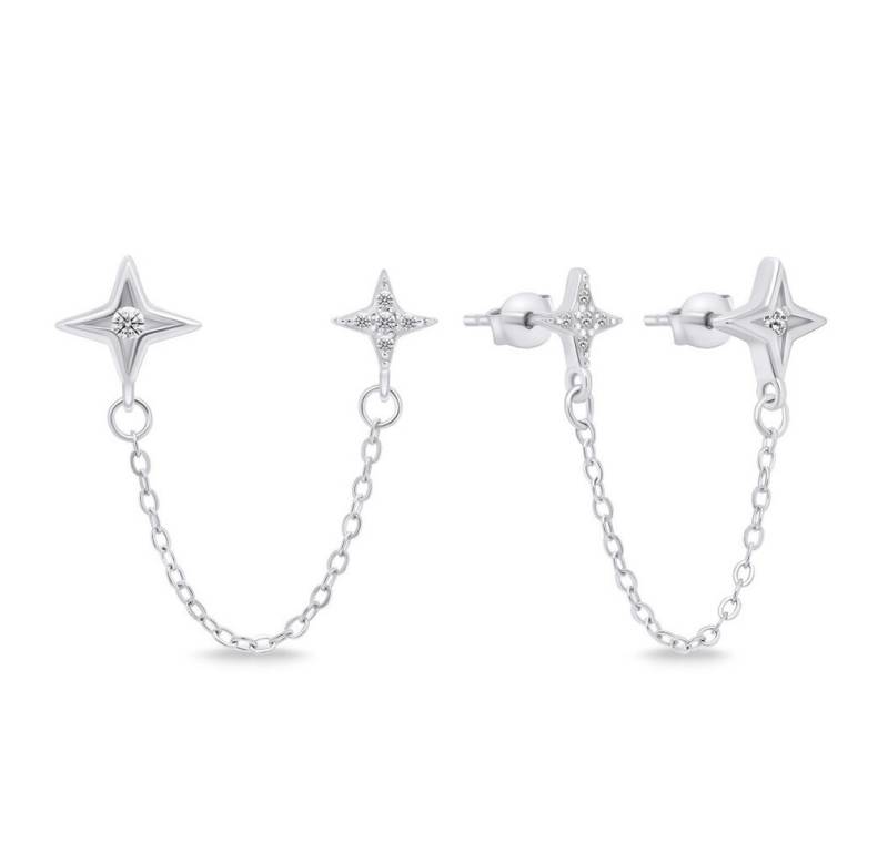 Brilio Silver Ohrring-Set Stylish silver earrings with a chain EA717W von Brilio Silver