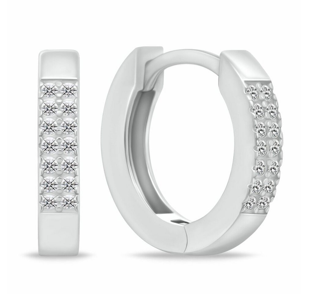 Brilio Silver Ohrring-Set Timeless round earrings made of EA342W silver von Brilio Silver