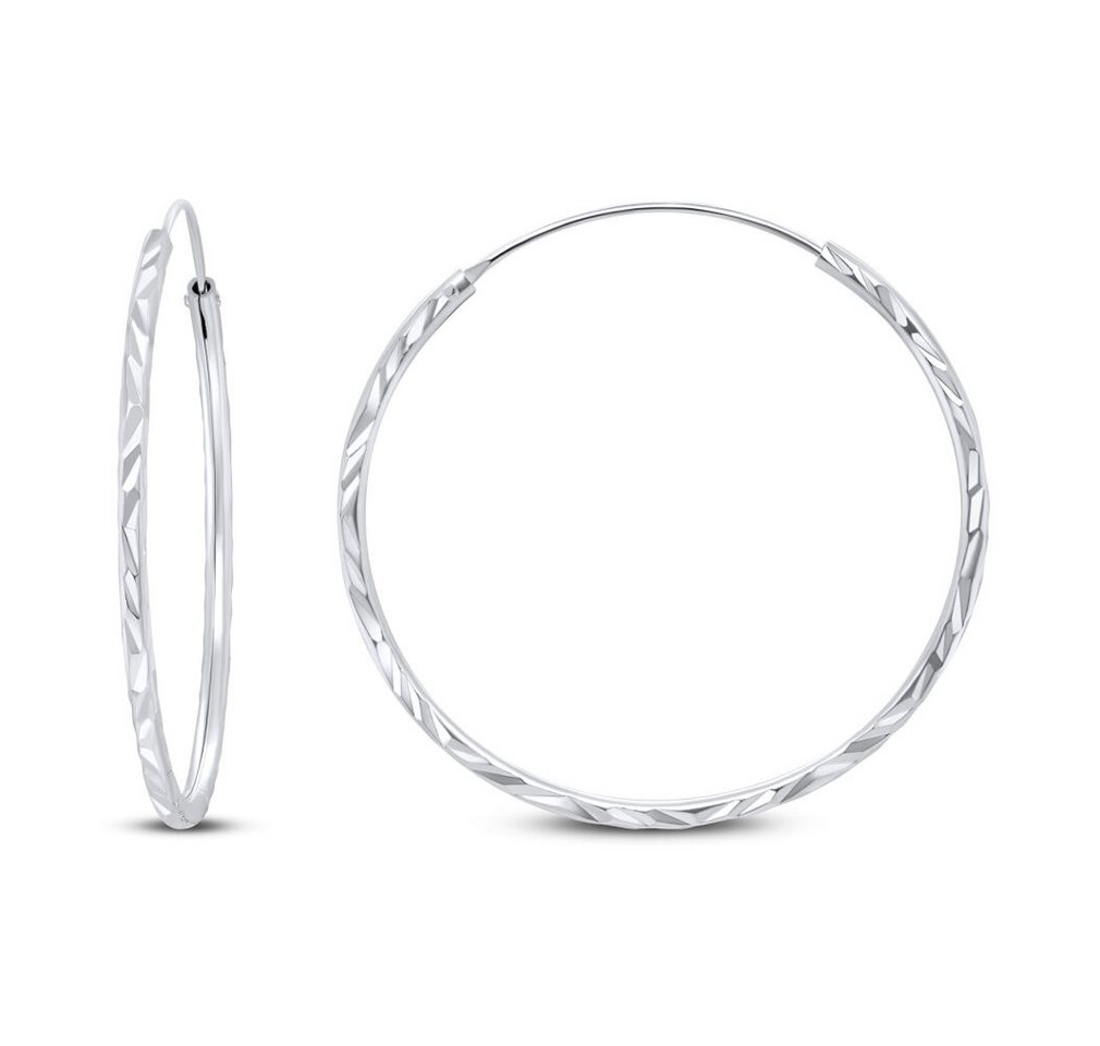 Brilio Silver Ohrring-Set Timeless silver round earrings EA01 - Diameter: 2 cm von Brilio Silver