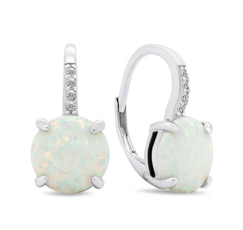 Brilio Silver Ohrring-Set Unique silver earrings with zircons and synthetic opals EA378W von Brilio Silver