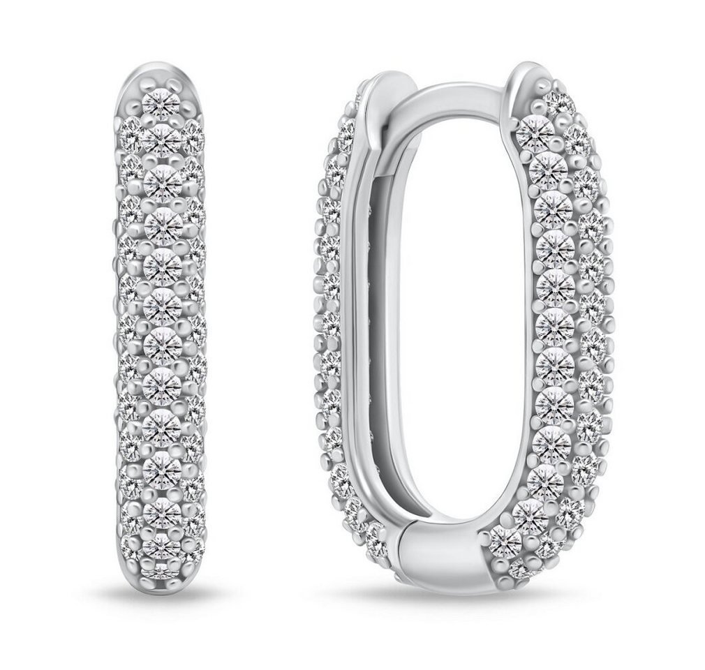 Brilio Silver Ohrring-Set Unübersehbare Silberohrringe mit Zirkonen EA856W von Brilio Silver
