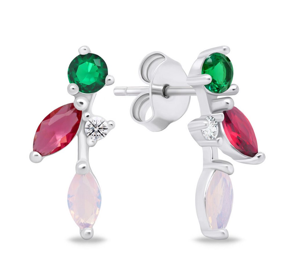 Brilio Silver Ohrring-Set Verspielte Silberohrringe mit farbigen Zirkonen EA776WRBW von Brilio Silver