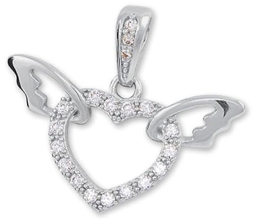 Brilio Anhänger White Gold Heart Anhänger with Wings 249 001 00624 07 sBR1681 Marke, Estándar, Nicht-Edelmetall, Kein Edelstein von Brilio