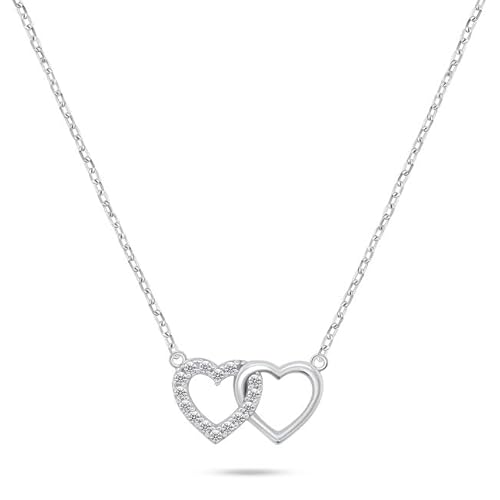 Brilio Halskette Delicate Silver Linked Hearts Necklace NCL117W sBS3366 Marke, Estándar, Metall, Kein Edelstein von Brilio