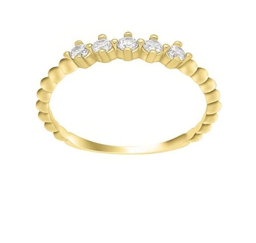 Brilio Ring Charming Gold plattiert mit Zirkonen GR122Y - Schaltung: 52 mm sBS0912-52, Estándar, Metall, Kein Edelstein von Brilio