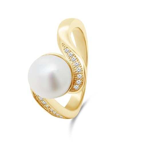 Brilio Ring Charming Gold plattiert mit echter Perle RI061Y - Circuit: 52 mm sBS2358-52 Marke, Estándar, Nicht-Edelmetall, Kein Edelstein von Brilio