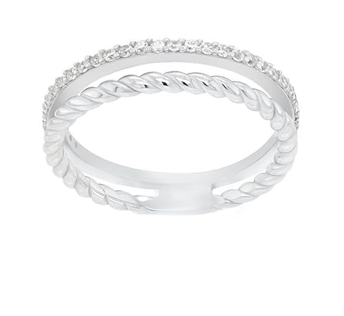 Brilio Ring Charming Silver Ring with Zircons GR044W - Circuit: 50 mm sBS0858-50, Estándar, Nicht-Edelmetall, Kein Edelstein von Brilio