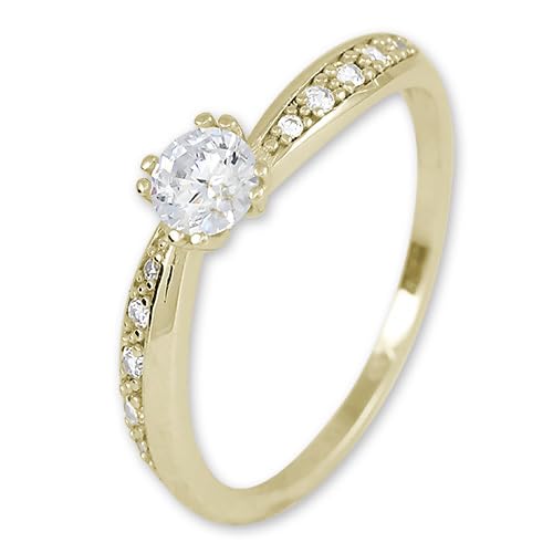 Brilio Ring Gold Ring with Crystals 229 001 00830 00 - Schaltkreis: 51 mm sBR1846-51 Marke, Estándar, Nicht-Edelmetall, Kein Edelstein von Brilio