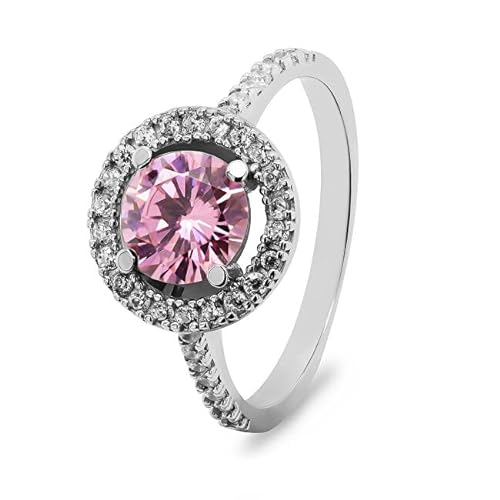 Brilio Ring Luxury Silver Ring with Pink Zircon RI033W - Circuit: 50 mm sBS1282-50, Estándar, Metall, Kein Edelstein von Brilio