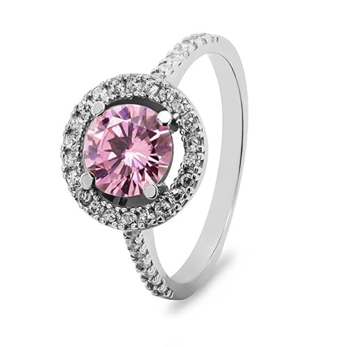 Brilio Ring Luxury Silver Ring with Pink Zircon RI033W - Circuit: 58mm sBS1282-58 marke, Estándar, Metall, Kein Edelstein von Brilio